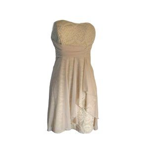 Teeze Me Strapless Lace Dress With Brooch